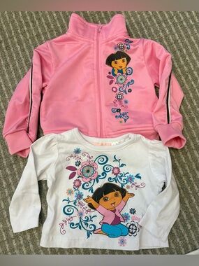 Dora the Explorer Pink and White Girls Two-Piece Set